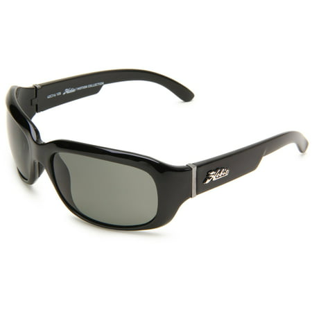 New $90 Hobie Rips Polarized Sport Sunglasses Black Cobalt Blue Mirror
